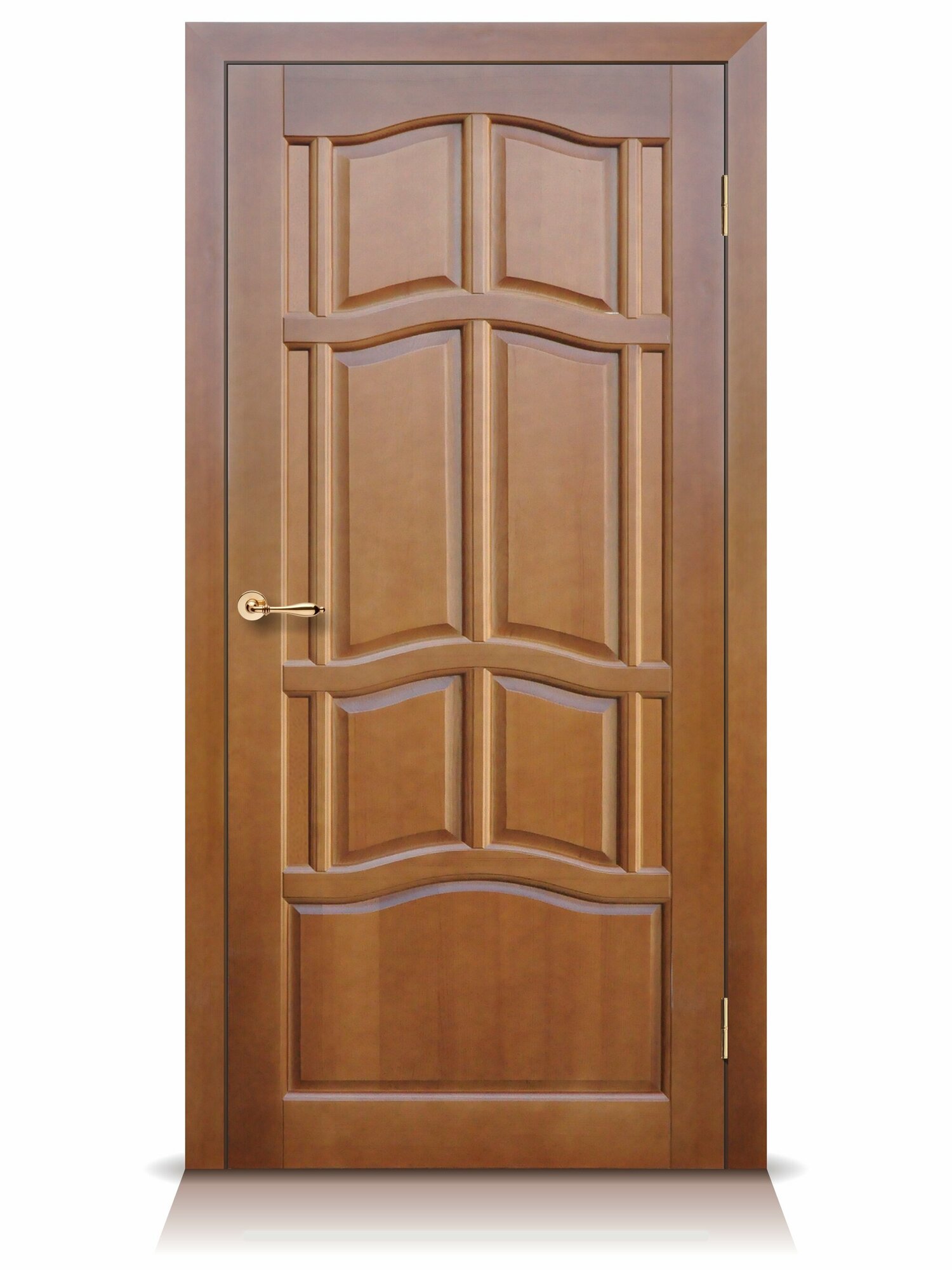 Ампир ДГ 21-10 дверное полотно филенчатое (2000x800), массив дерева с коробкой и наличником