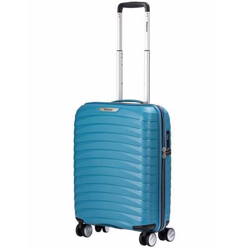 Чемодан Robinzon, 40 л, размер S, голубой чемодан robinzon 40 л размер s черный