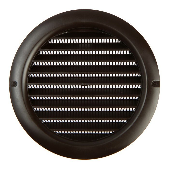 Решетка вентиляционная ZEIN d=125 мм круглая с сеткой фланец неразъемная коричневый
