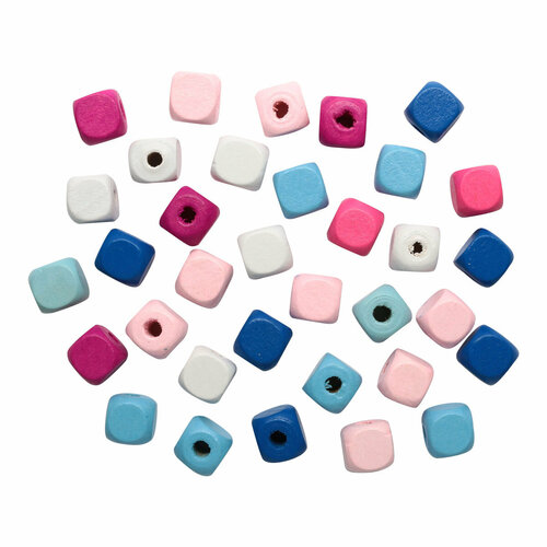 Бусины деревянные куб Astra&Craft, 10 мм, цветной микс, 18 г, 4AR397 (Сине-розовый микс) 4ar397 бусины деревянные цветной микс куб 10мм 18гр упак astra
