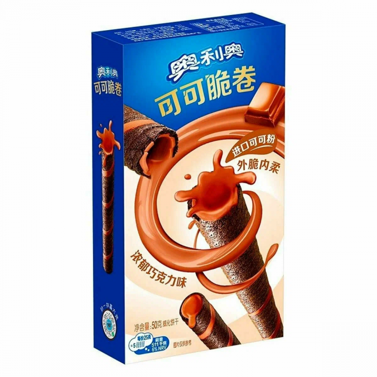 Вафельные трубочки OREO Wafer Roll Chocolate со вкусом шоколада (Китай), 50 г