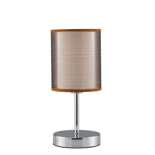 Настольная лампа NAPOLI ERMSTON II, коричневый абажур, арматура хром