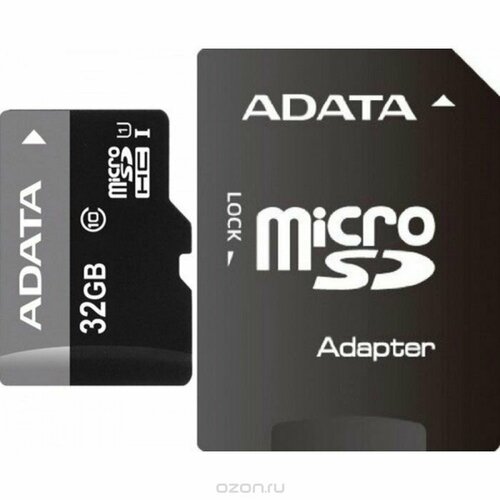 A-DATA Карта памяти A-DATA microSDHC 32GB Class10 UHS-1+адаптер