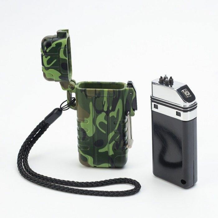 Зажигалка электронная "Турист", дуговая, влагозащита, камуфляж, USB