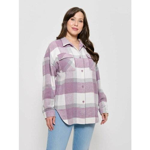 Рубашка CLEO, размер 58, фиолетовый рубашка cleo размер 58 коричневый