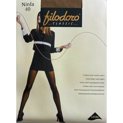 Колготки Filodoro Classic Ninfa, 40 den, размер 5, коричневый, бежевый