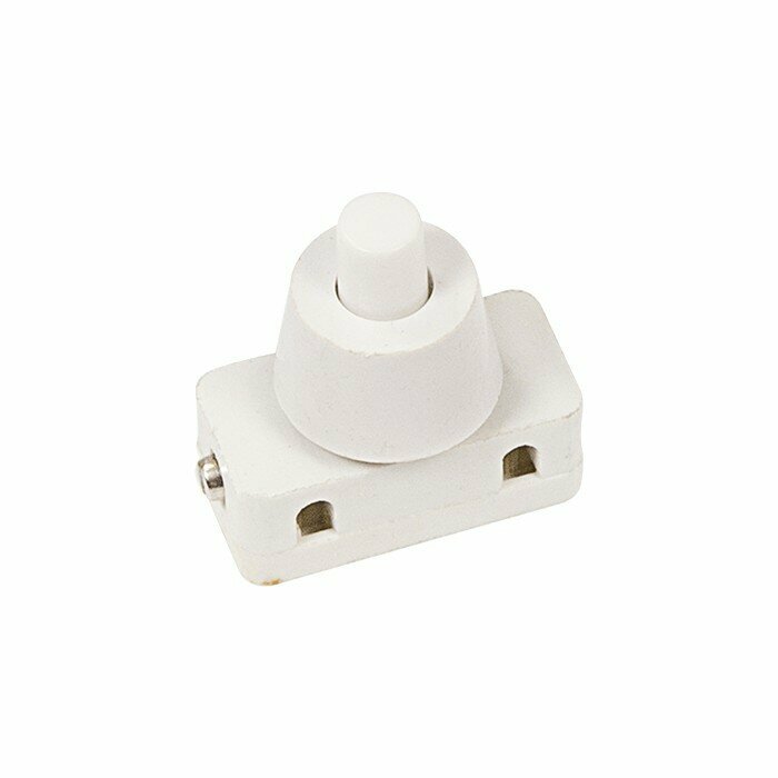 Выключатель-кнопка REXANT 250V 2А (2с) ON-OFF белый (PBS-17A) (для настольной лампы)