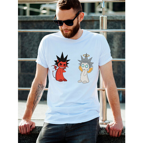 фото Футболка just4you, размер 3xl, серый, белый