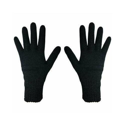 фото "зимние перчатки для военнослужащих" - полушерстяные, двойной вязки, черные размер 18 нет