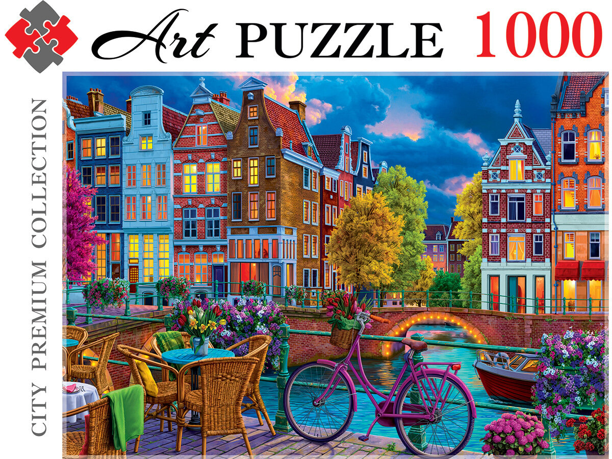 ПазлыArtpuzzle 1000 дет. Ночной Амстердам ФК1000-0469, (Рыжий кот)