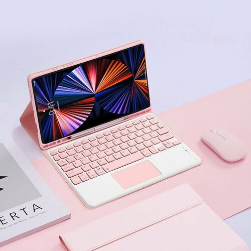Чехол-клавиатура MyPads для Apple iPad Mini 6 2021 8.3, светло-розовый чехол borasco для apple ipad mini 6 2021 красный