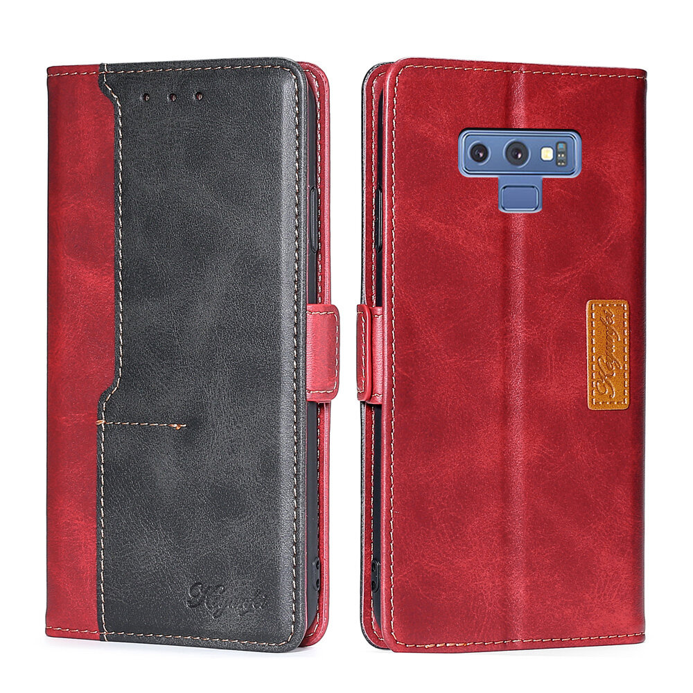 Чехол-книжка MyPads для
 Samsung Galaxy Note 9 / Самсунг Ноте 9, смешать два цвета (черный + красный)