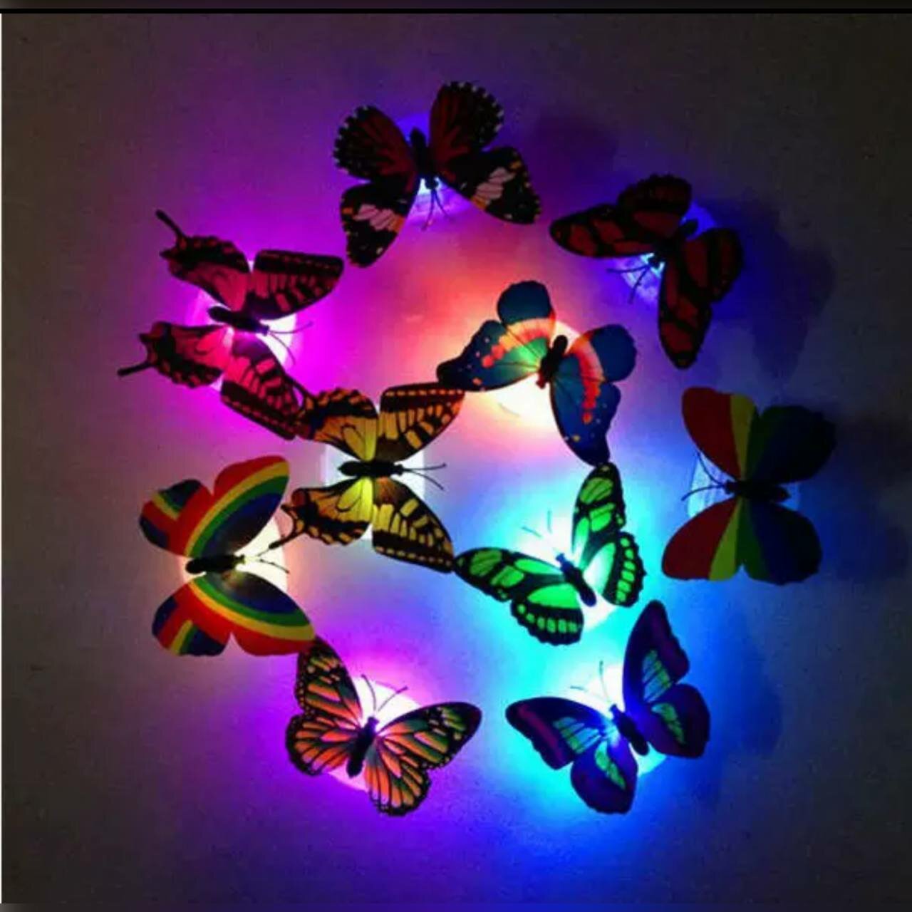 Сверкающие бабочки, набор 5 шт, случайный цвет - фотография № 2