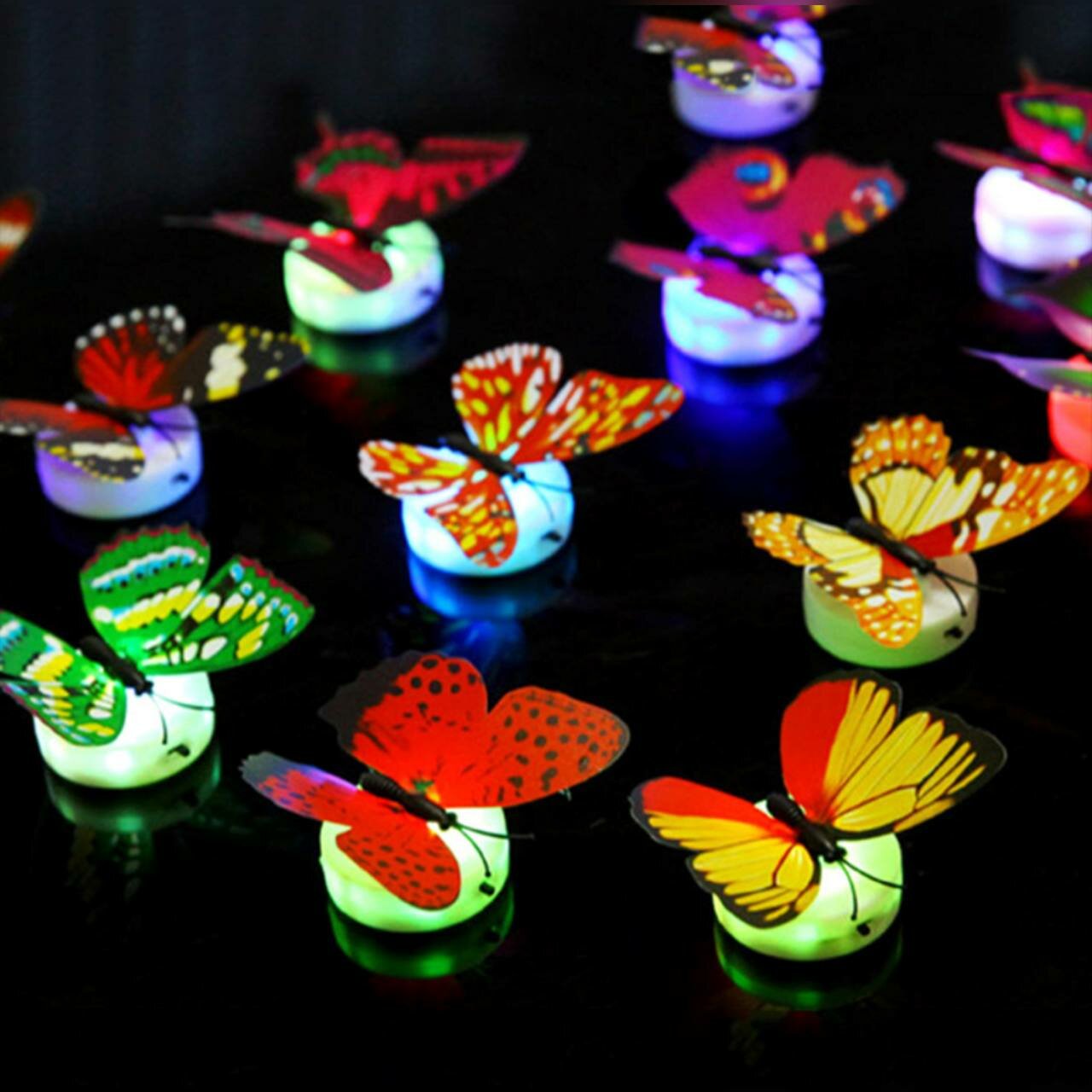 Сверкающие бабочки, набор 5 шт, случайный цвет - фотография № 3