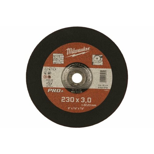 Отрезной диск по камню PRO+ (230х3х22.2 мм, вогнутый) Milwaukee
