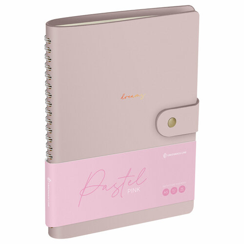 Записная книжка А5 96л Лайт кожзам скрытый гребень Greenwich Line Pastel Pink блок в линию 906₽
