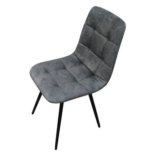 Стул фрэд цвет Темно-Серый, обивка велюр, мягкое сиденье и спинка, ножки метал конус черные.