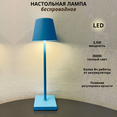 FEDOTOV Беспроводная настольная лампа светодиодная с аккумулятором FED-0056-BLUE
