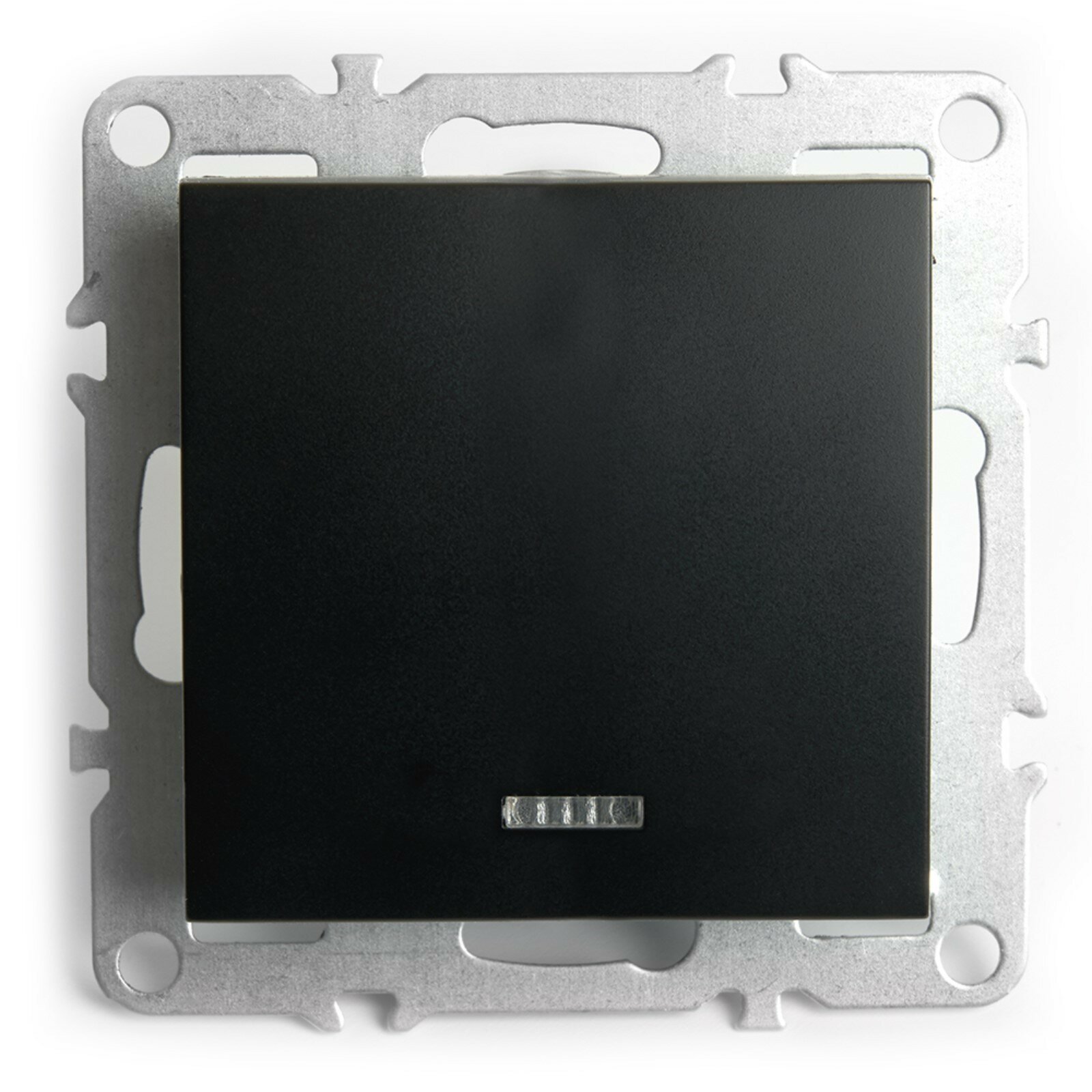 Выключатель 1-клавишный c индикатором (механизм), STEKKER серия Эрна, PSW10-9101-03, черный