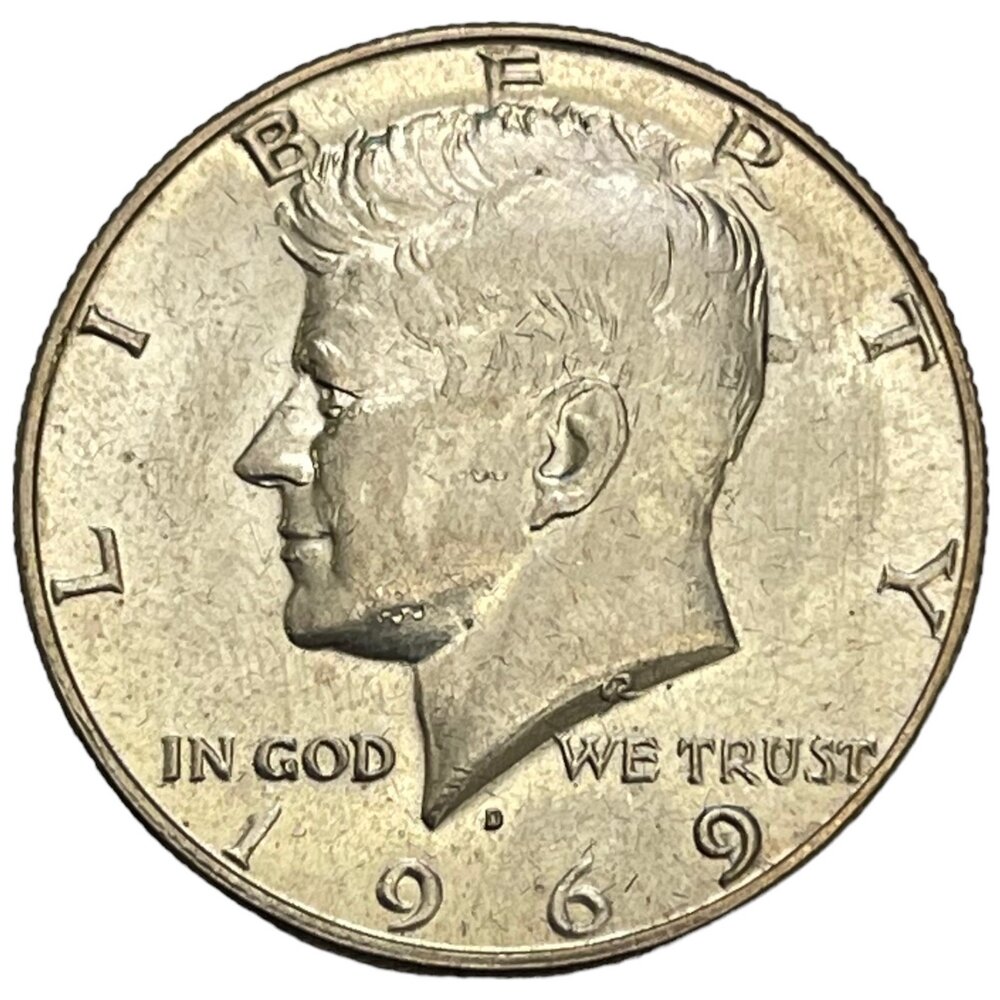 США 50 центов (1/2 доллара) 1969 г. (Полдоллара Кеннеди) (D)