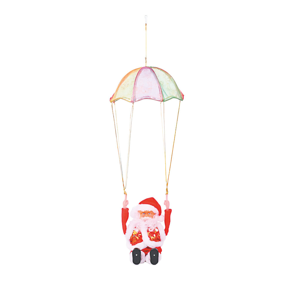 Новогодняя игрушка Дед Мороз с парашютом музыкальный