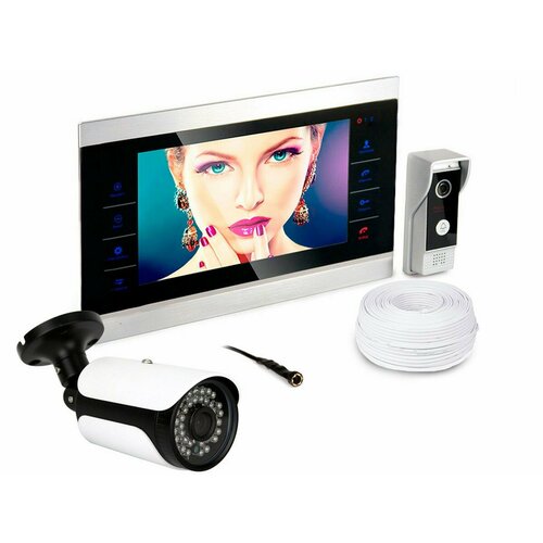 Комплект (домофон - две камеры) HDcom S-104 и KDM-6422F KDM-6215G, видеодомофоны комплекты с камерами