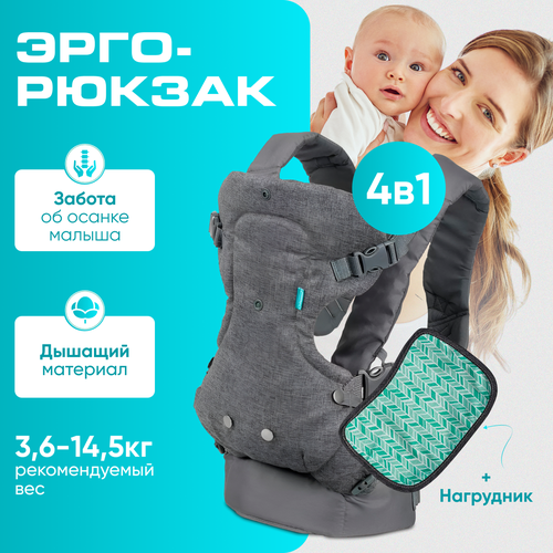 Эрго-рюкзак. Рюкзак-переноска. Рюкзак-кенгуру для новорожденных. Вес от 3.5-14.5кг от 3х месяцев до 2х лет