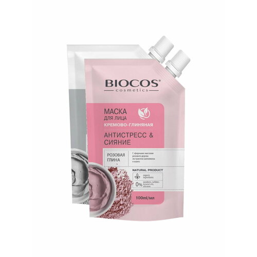 Набор Масок для лица BioCos Детокс и Восстановление Дой-пак 100мл + Антистресс и Сияние Дой-пак 100мл