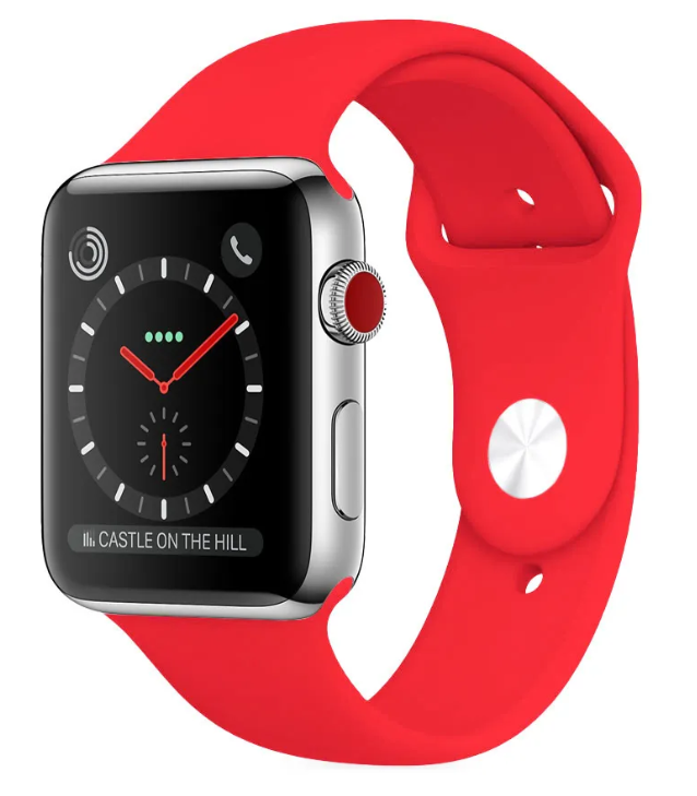 Ремешок на руку для Apple Watch 42/44/45/49 мм, Silicon, красный