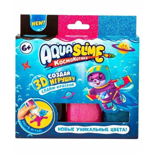Aqua Slime: набор для изготовления фигурок из цветного геля, розовый синий Aqua Slime AQ008