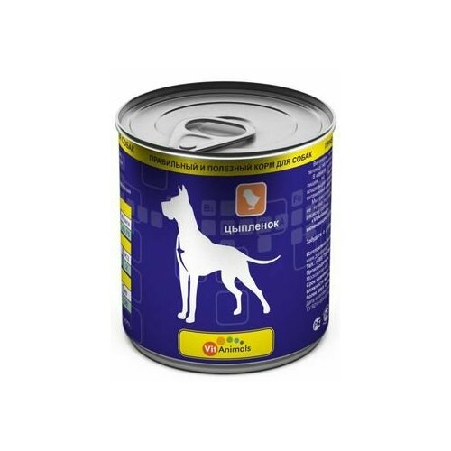 Vitanimals консервы для собак Цыпленок, 750гр, 750 гр (5 штук)