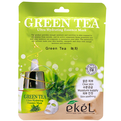 EKEL Тканевая маска для лица с экстрактом зеленого чая маска для лица ariul 7 days с экстрактом зеленого чая и бетаином контроль кожного себума 23 мл