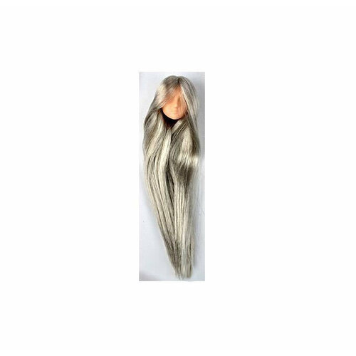 Голова для кукол Обитсу 27 см Obitsu Head with Flocked Hair - Natural Silver (Натуральный цвет серебристые волосы)