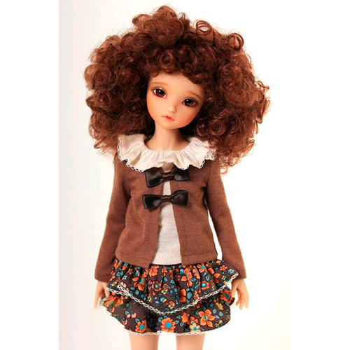 Iplehouse Wig IHW_SS063 (Кудрявый парик средней длины цвет коричневый размер 15-18 см для кукол Иплхаус) парик для бжд кукол iplehouse ihw