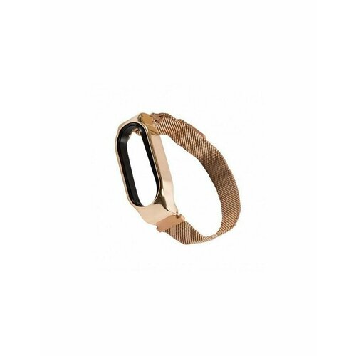 Ремешок Red Line миланская петля с магнитом для Mi Band 7, металл, розовое золото золотистый