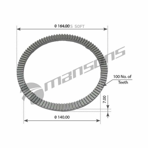 MANSONS 900451 900451MNS_венец зубчатый датчика ABS RVI Volvo FH121316 FM91213 2060₽