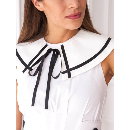 Съемный воротник Неушанка, черный, белый