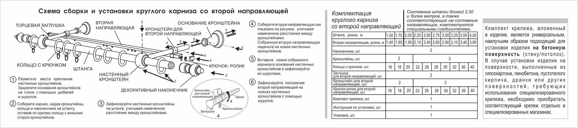 Карниз двухрядный D28мм дерево натуральное 1.75 м УЮТ - фото №1