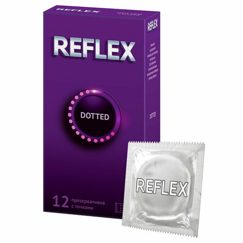 Презервативы из натурального латекса Reflex Dotted в смазке №12