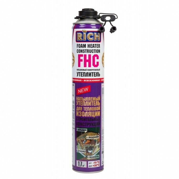 Напыляемый полиуретановый утеплитель FHC Rich, 890 мл, 12 шт.