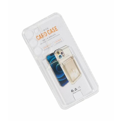 Case / Чехол Card Case для Samsung Galaxy S23 Plus прозрачный силикон с отделением для пластиковых карт, техпак