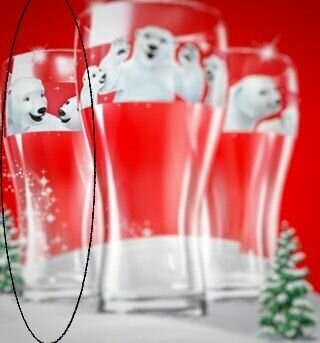 Бокал Coca-Cola, стакан Кока-Кола, новогодняя серия с мишками (Дизайн № 1)