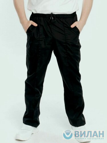 Изображение товара Брюки повара мужские вилан, размер 60-62, рост 182-188см, черный