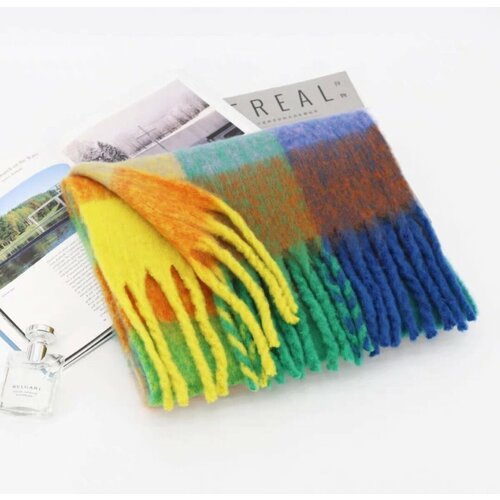 фото Шарф ,210х35 см, one size, желтый, синий максвер