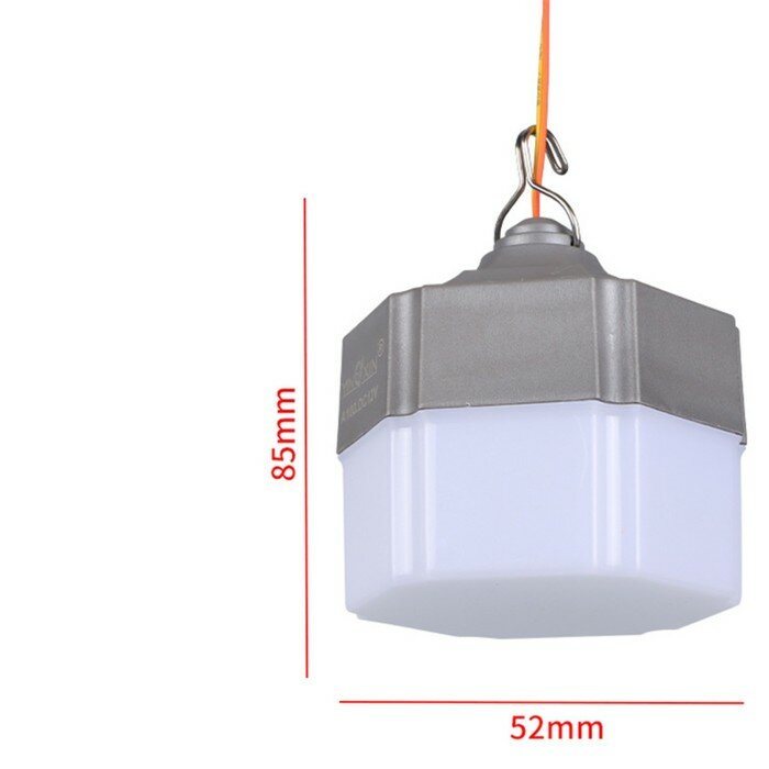 Фонарь кемпинговый, 10 Вт, SMD 2835, кабель l-1.5 м, с зажимом от 12 В, d-6 см, серый 9798195