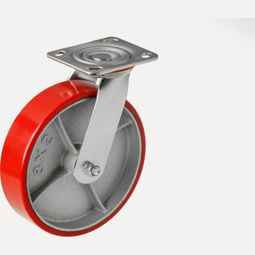 Изображение товара Колесо большегрузное полиуретановое (200мм; 460 кг) поворотное с площадкой SCP80 А5 1000104