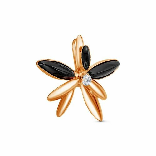 фото Подвеска красная пресня, серебро, 925 проба, фианит, агат синтетический, размер 4.2 см.