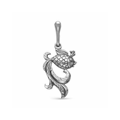 фото Подвеска красная пресня, серебро, 925 проба, оксидирование, размер 3.1 см.