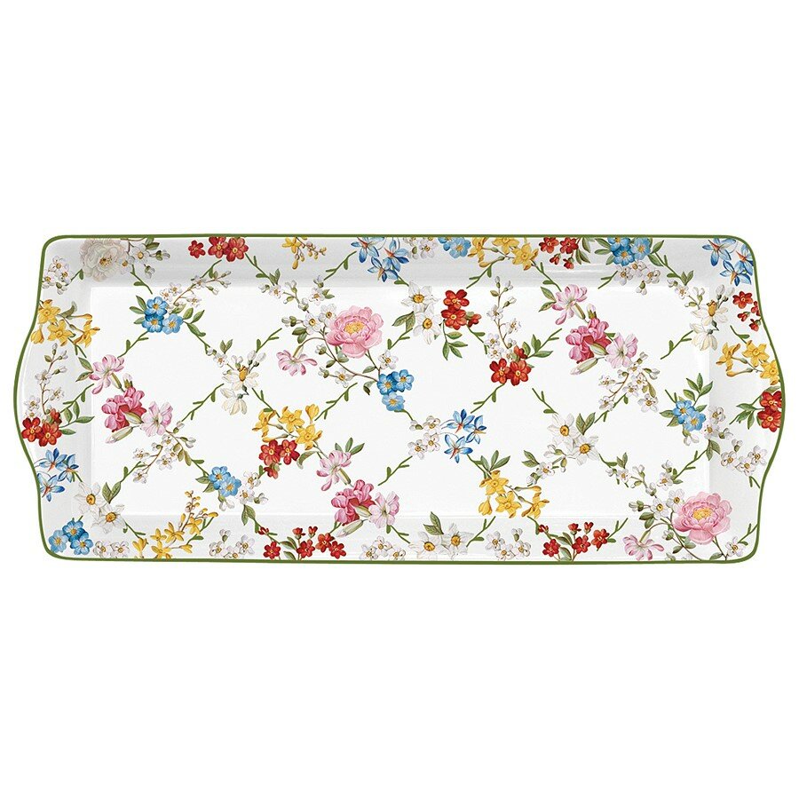 фото Блюдо прямоугольное "Сад мечты", 35х15 см, фарфор, Easy Life, Италия, EL-R1109_GADR