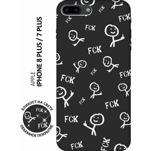 Силиконовый чехол на Apple iPhone 8 Plus / 7 Plus / Эпл Айфон 7 Плюс / 8 Плюс с рисунком Fck Pattern W Soft Touch черный силиконовый чехол на apple iphone 15 plus эпл айфон 15 плюс с рисунком fck pattern